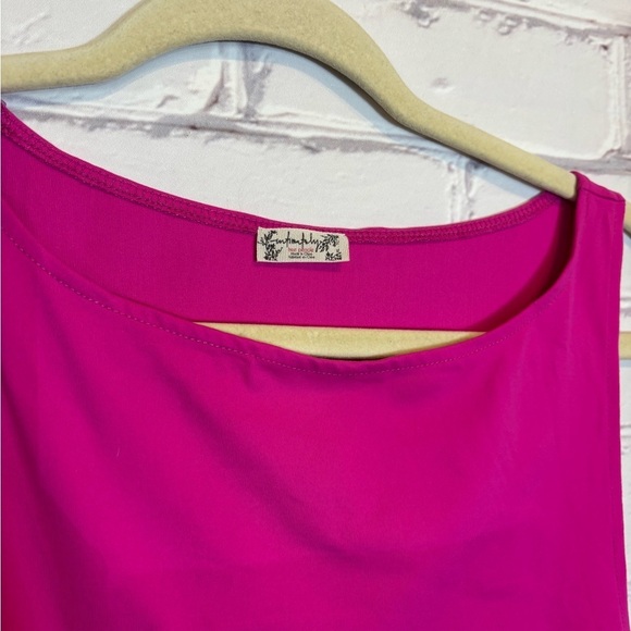 Free People High Neck Thong Bodysuit in Hot Pink size XL - Picture 3 of 4